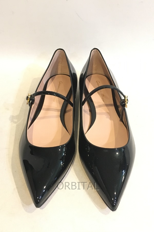 二子玉) Gianvito Rossi ジャンヴィトロッシ 未使用 RIBBON JANE エナメル ストラップ パンプス 39 定価￥135,300-_画像6