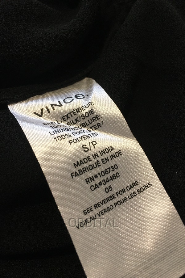 二子玉) Vince ヴィンス ドット メタリック刺繍 シルクミディスカート フレアスカート ブラック S ※ツレ少々_画像6
