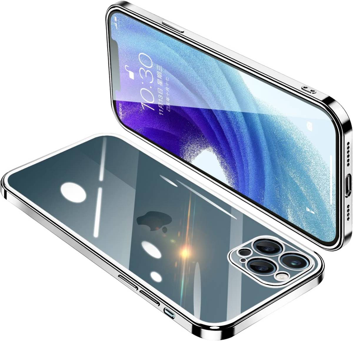 iPhone 12/12 mini 12pro/12pro max ケース クリア アイフォン12プロ カバー 透明 スマホケース 全面保護 耐衝撃 軽量 メッキ加工 TPU 薄型_画像3