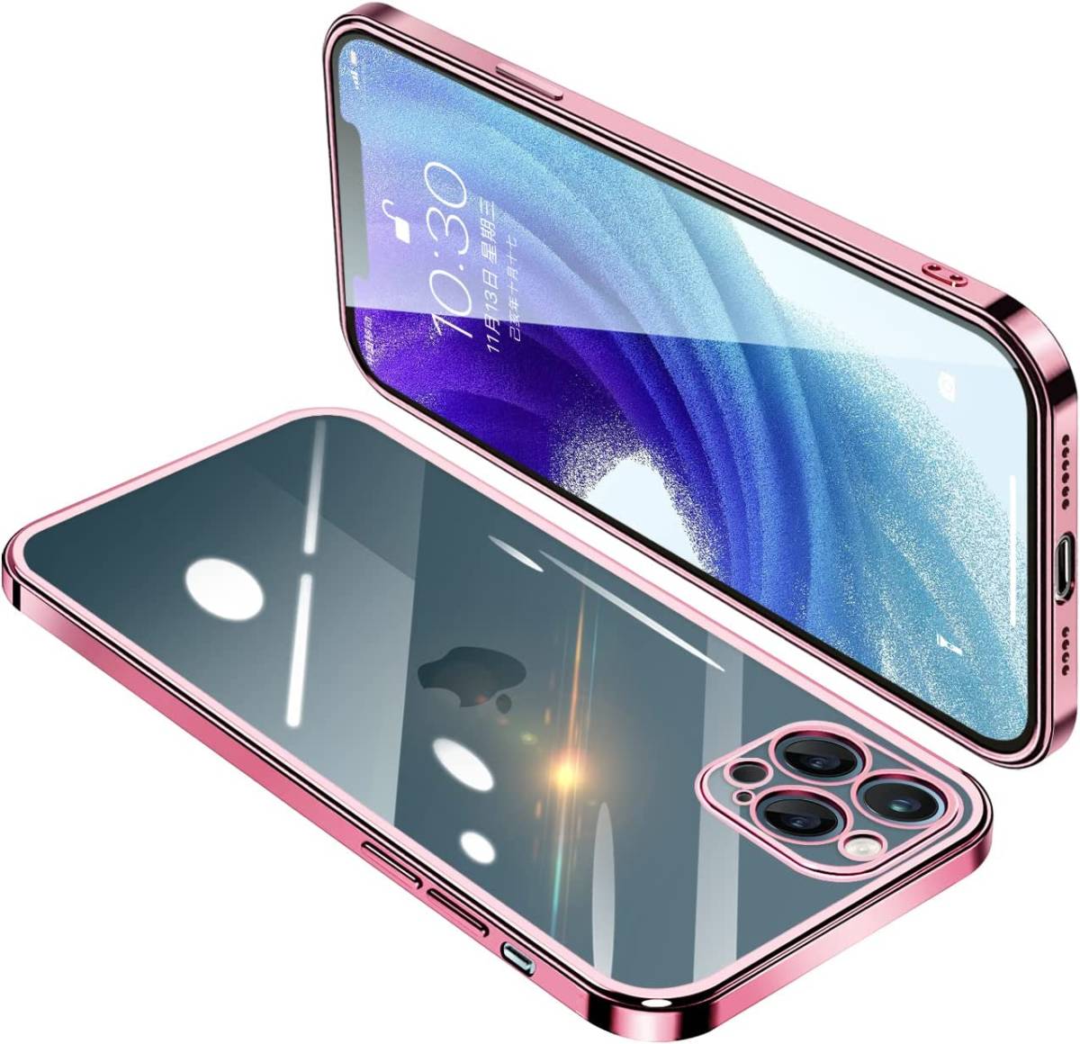 iPhone 12/12 mini 12pro/12pro max ケース クリア アイフォン12プロ カバー 透明 スマホケース 全面保護 耐衝撃 軽量 メッキ加工 TPU 薄型_画像5