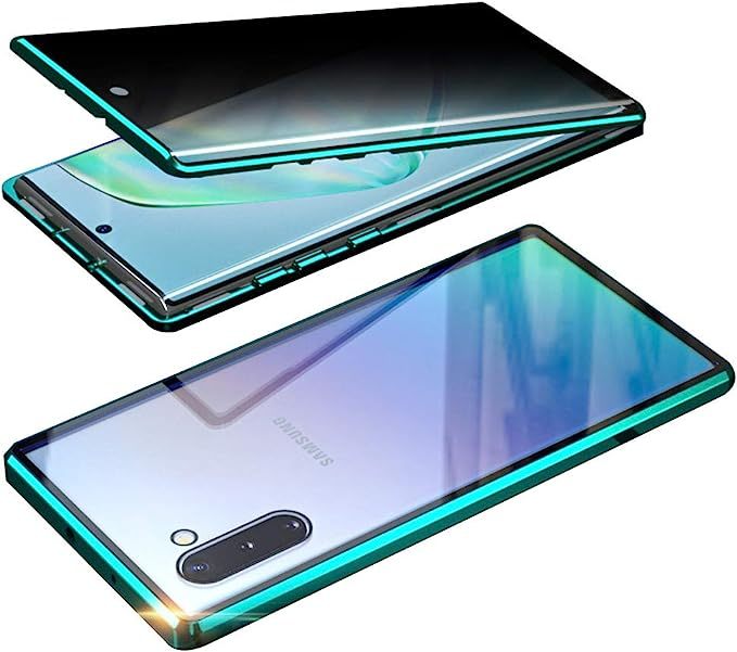 Galaxy Note10+ ケース覗き見防止 両面ガラス全面保護 SC-01M SCV45 ケース 強化ガラス アルミ バンパー マグネット式の画像3