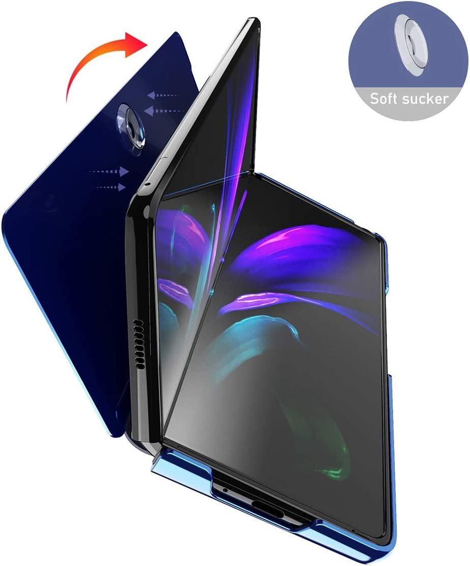 Galaxy Z Fold2 5G/Galaxy Z Fold2 ケースSCG05 手帳型 鏡面 ミラー スタンド機能 光沢 表面半透明 スマホケース 軽量 薄型_画像4