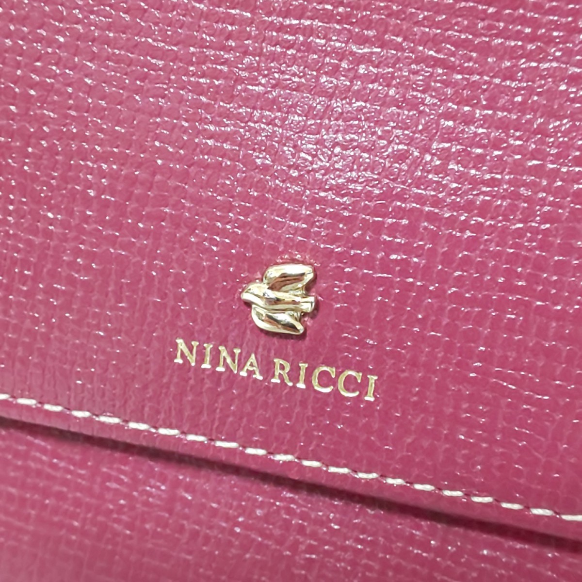 【極美品/希少】NINA RICCI ニナリッチ 3wayショルダーウォレット 長財布 ロングウォレット グレインレザー ボルドー レディース