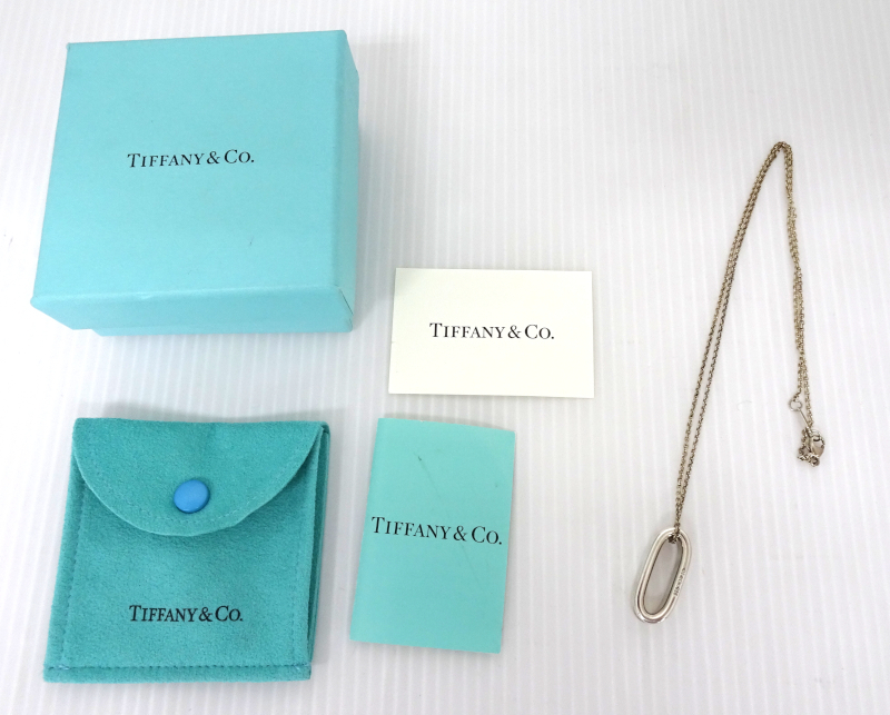 1円～！ TIFFANY&Co. ティファニー SV925 1837 ループクッション ネックレス ペンダント オーバル シルバーアクセサリー 50cm_画像1