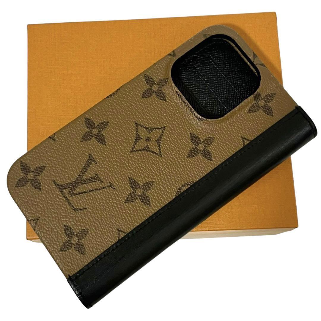 【美品】　ルイヴィトン　iphoneケース　モノグラム　リバース　LOUIS VUITTON iphone 14pro フォリオ　M81977 スマホケース　手帳型　AB11_画像2