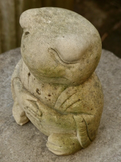 ヨガガエルh20cm 瞑想蛙 かえる石像 ガーデニング ガーデンオブジェ 庭石 0224の画像5