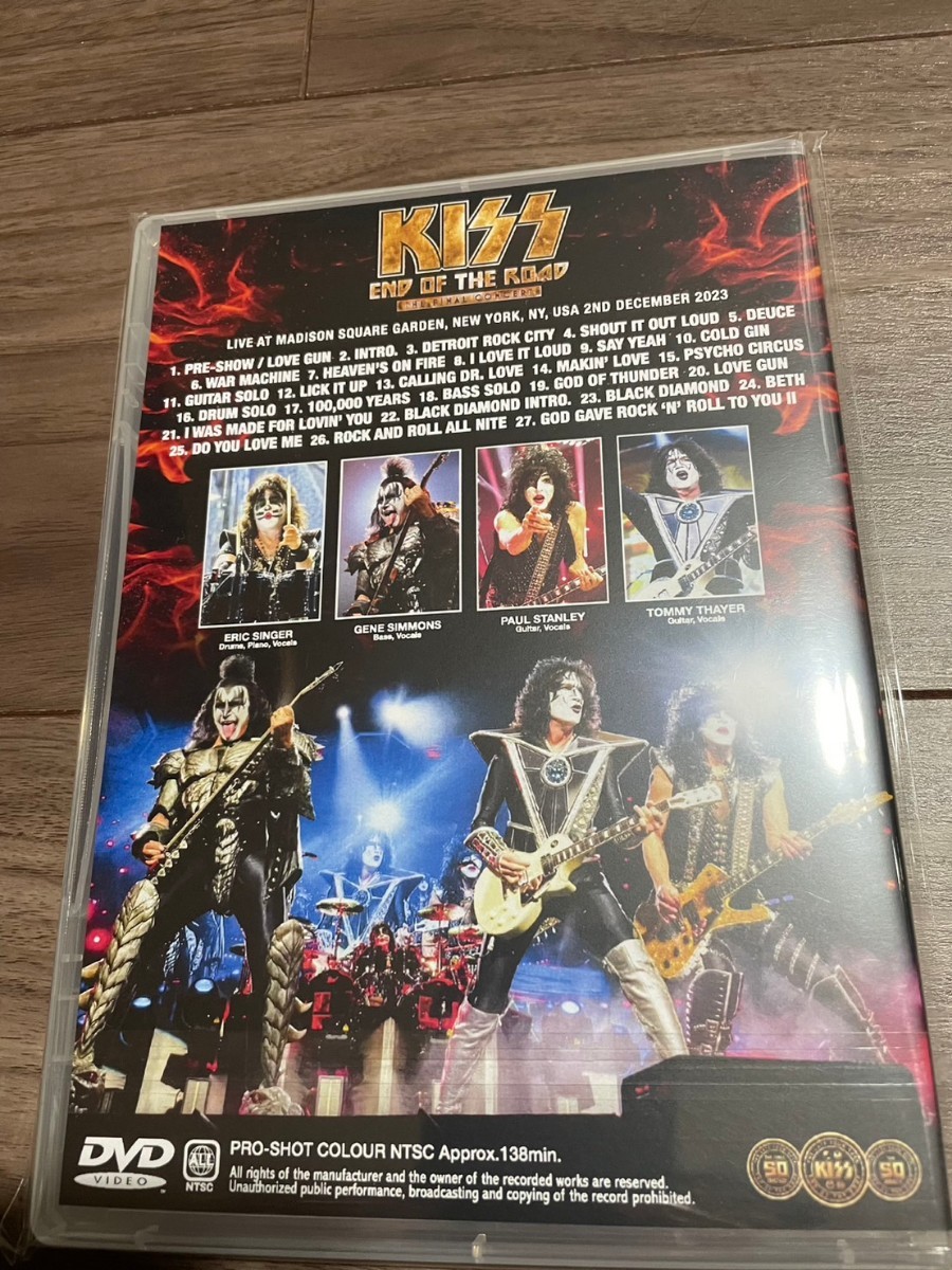 KISS キッス　MADISON SQUARE GARDEN 2023 2ND NIGHT: THE FINAL CONCERT　DVD 新品未開封　NY, USA 2nd December 2023 PRO-SHOT_画像2