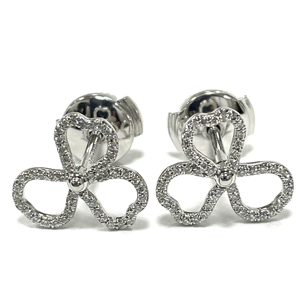 【お1人様1点限り】 【中古】ティファニー Tiffany&Co. ペーパーフラワー Pt950 ダイヤ ピアス 3.5g ピアス