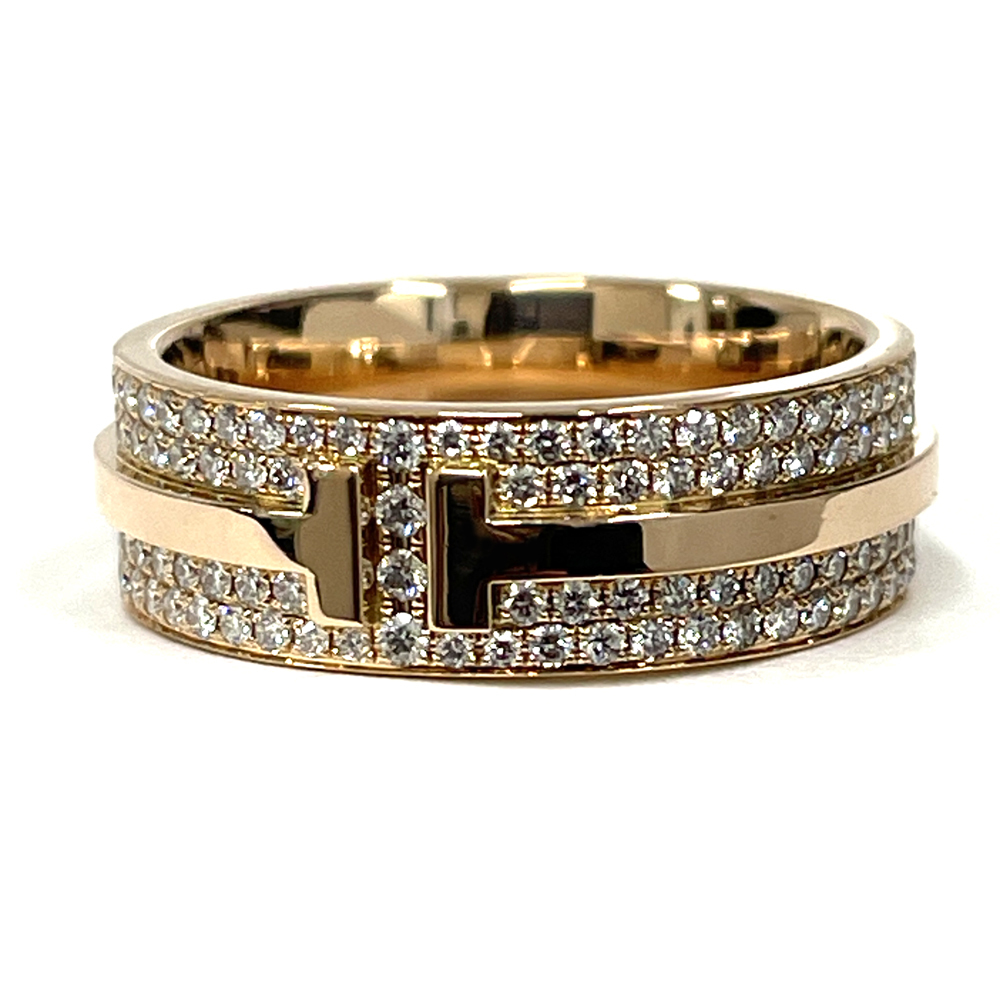 【限定販売】 【中古】ティファニー TIFFANY&CO Tナロー リング K18PG ダイヤ ローズゴールド 5.4g 8号 指輪 その他