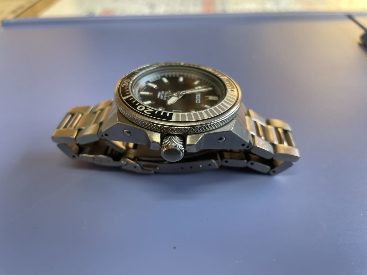 セイコー SEIKO プロスペックス PROSPEX ブラックサムライ SAMURAI SBDA001 自動巻 ダイバー 腕時計 黒 7S25-00D0 動作品 チタン製 _画像7