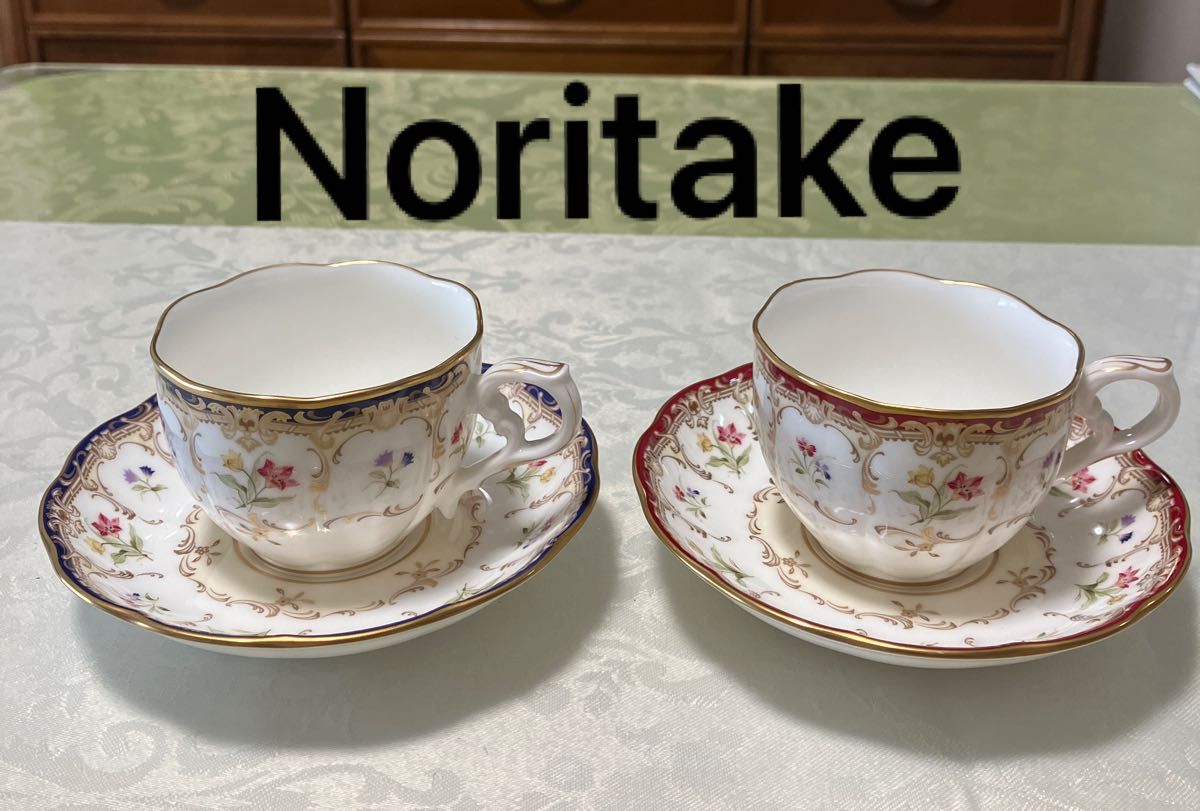 ノリタケ  noritake  ジョリペタル　デミタスカップ＆ソーサー　ペアセット