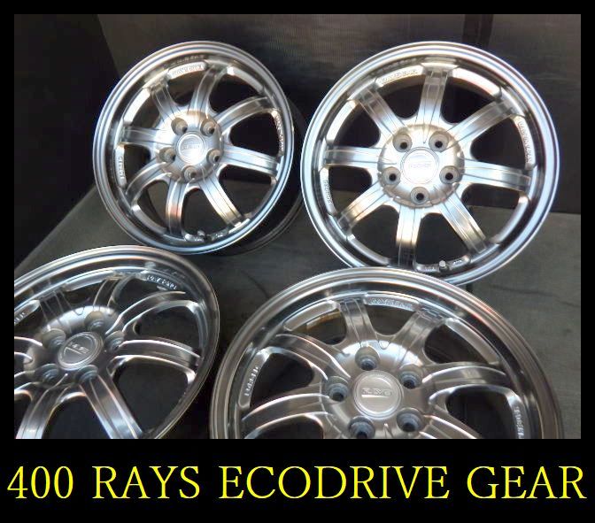 【400】T5201294▲RAYS ECODRIVE GEAR▲15x6J 5穴 PCD100 +45 4本 プリウス カローラ プレミオ など_画像1