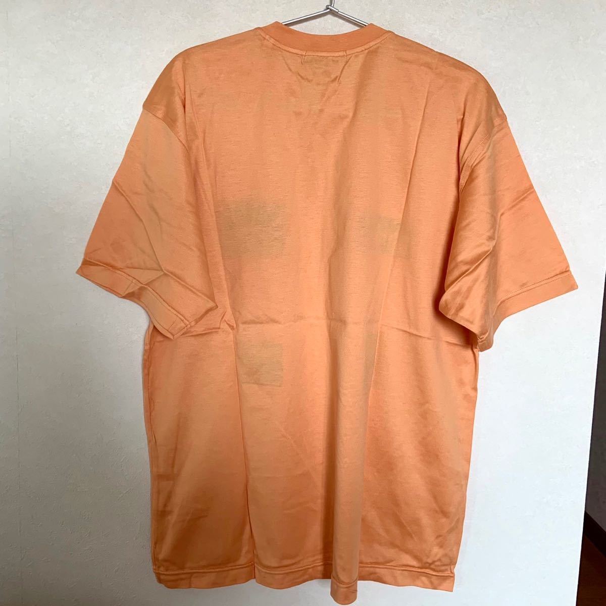 未使用 ランセル LANCEL Tシャツ Mサイズ 綿100% 刺繍 オレンジ系 日本製 半袖 トップス タグ付き_画像5