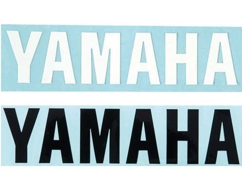 ●YAMAHAエンブレム Lサイズ ステッカー白(黒)×１個 ☆1/ ヤマハ純正 カッティング RZ50/RZ125/RZ250/RZ350/RZV500R/SR400/SRX400/XJ400_画像1