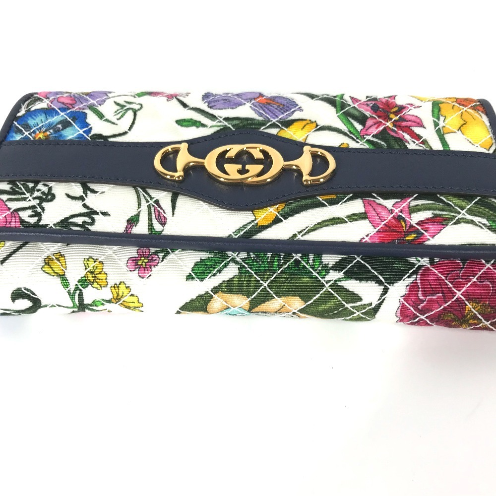 新品同様 GUCCI グッチ 536352 コンチネンタル ウォレット 二つ折り フローラ 花柄 フラワー GG 長財布 マルチカラー レディース【中古】_画像6