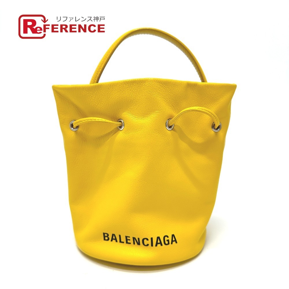 BALENCIAGA バレンシアガ 638342 EVERYDAY ドローストリング 2WAY ハンドバッグ カバン ショルダーバッグ イエロー レディース【中古】