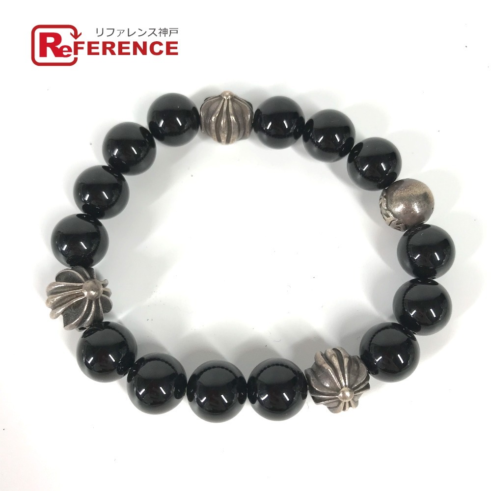 CHROME HEARTS クロムハーツ BEAD ビード CHクロスボール 9mm アクセサリー ブレスレット .ブラック メンズ【中古】