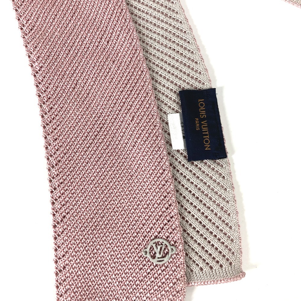  unused LOUIS VUITTON Louis Vuitton M77852 necktie *LV knitted accessory bai color necktie pink men's [ used ]