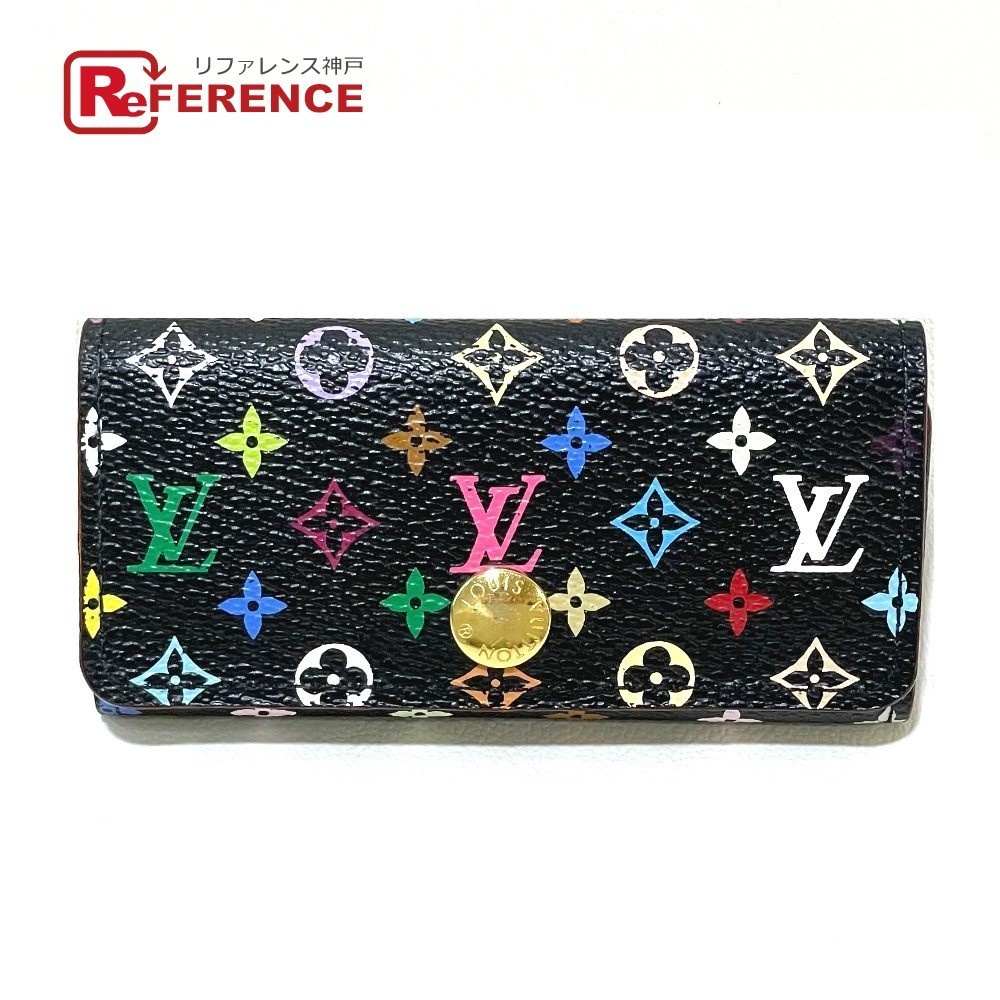 LOUIS VUITTON ルイヴィトン M93732 ミュルティクレ4 4連 モノグラムマルチカラー キーケース ノワール レディース【中古】_画像1