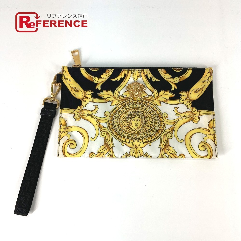 VERSACE Versace mete.-sa with strap pouch clutch bag black men's [ used ]