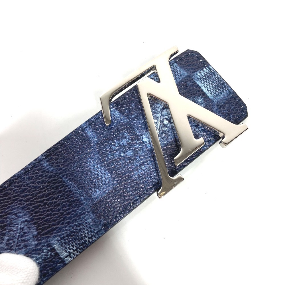 美品 LOUIS VUITTON ルイヴィトン M0378V サンチュール・LVイニシャル ベルト ブルー メンズ【中古】_画像5