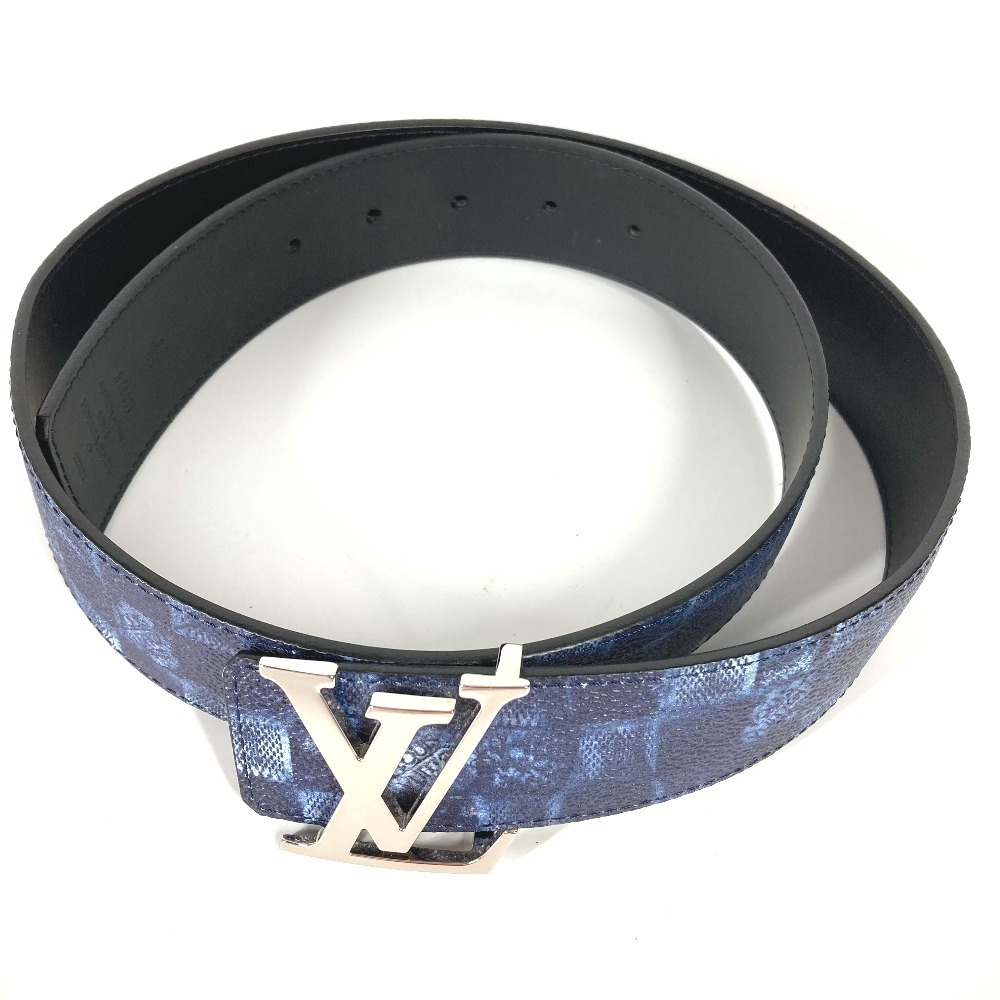 美品 LOUIS VUITTON ルイヴィトン M0378V サンチュール・LVイニシャル ベルト ブルー メンズ【中古】_画像2