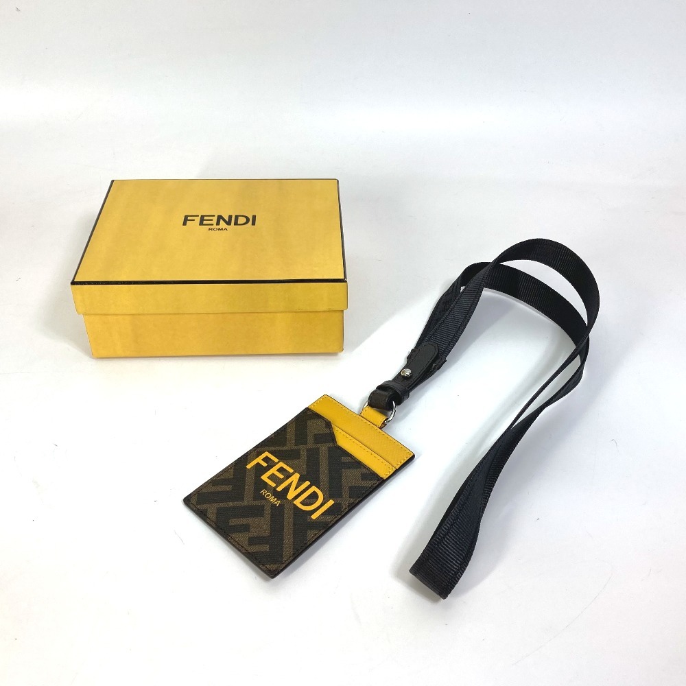 FENDI フェンディ 7M0335 ロゴ ズッカ ショルダーストラップ付 パスケース カードケース レザー ブラウン レディース【中古】未使用_画像10