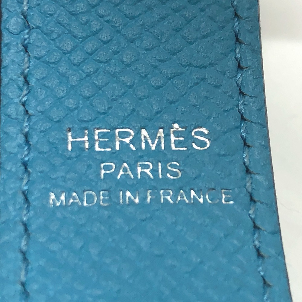 HERMES エルメス トレサージュ ドゥ キュイール エグザゴン ショルダーストラップ ブルーデュノール ブルー レディース【中古】_画像6