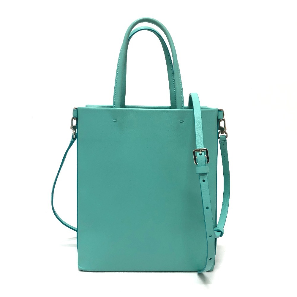 TIFFANY&Co. ティファニー スモール ショッピングトート 2WAY キャットストリート ショルダーバッグ ブルー レディース【中古】_画像2