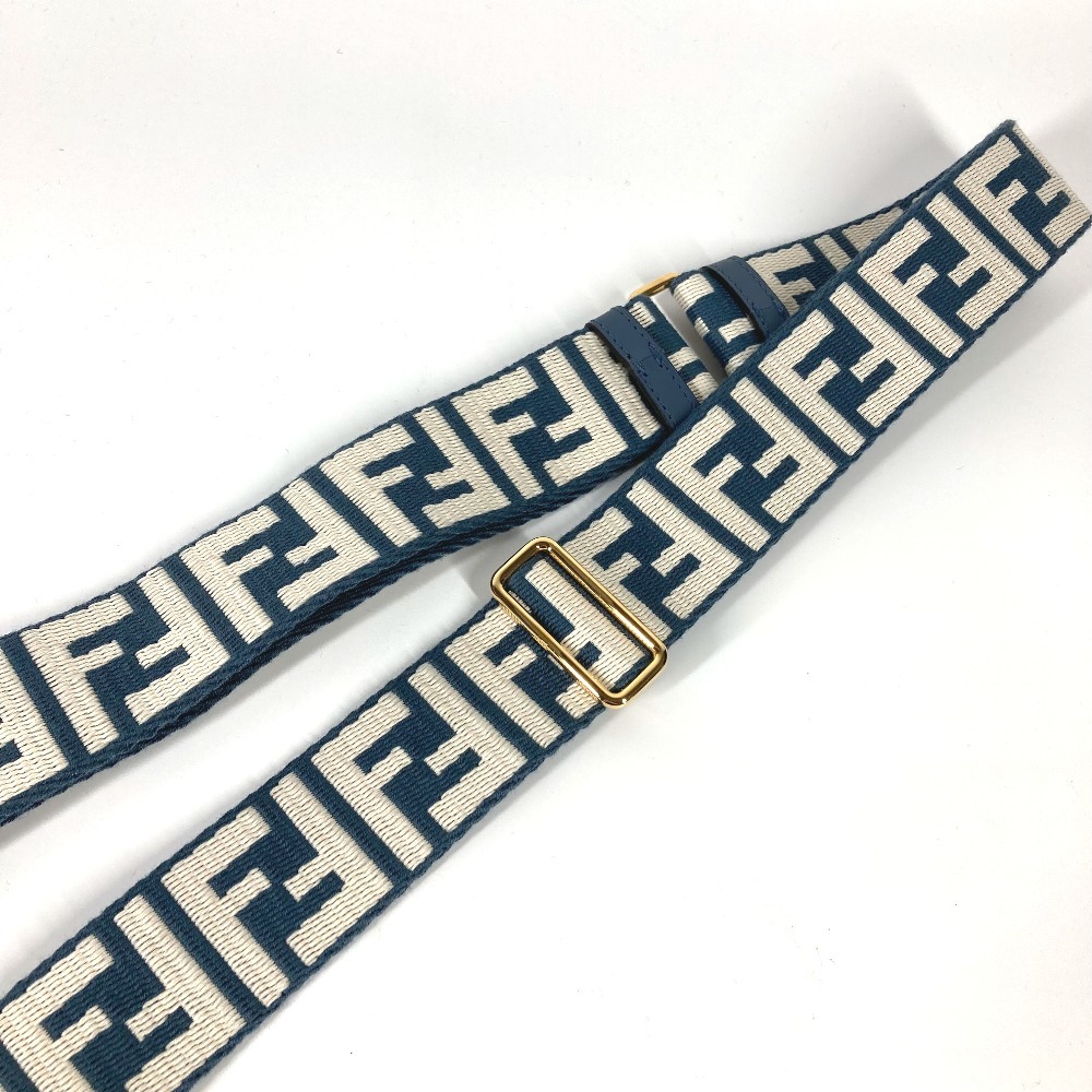 新品同様 FENDI フェンディ 8AV386 ストラップユー ジャガード ズッカ ショルダーストラップ ブルー レディース.【中古】_画像3