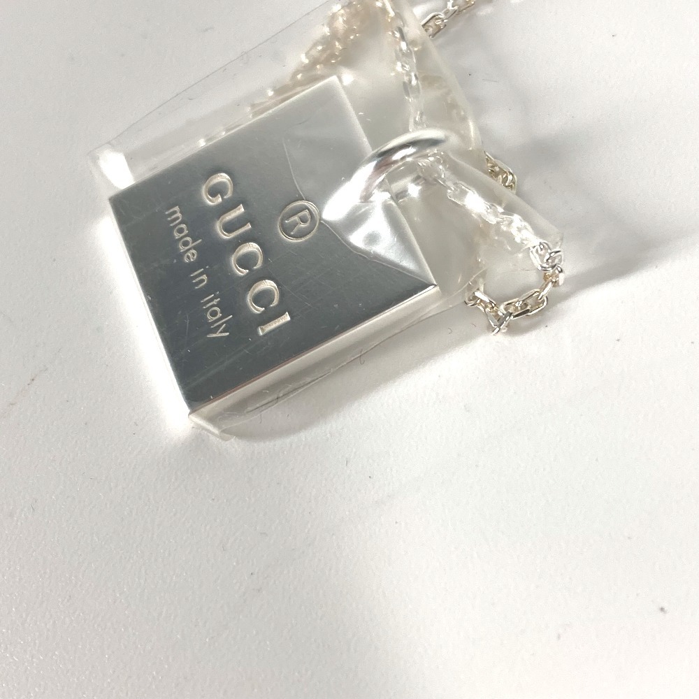 未使用 GUCCI グッチ 223514 ロゴ スクエアプレート チェーン アクセサリー ネックレス シルバー メンズ.【中古】_画像4