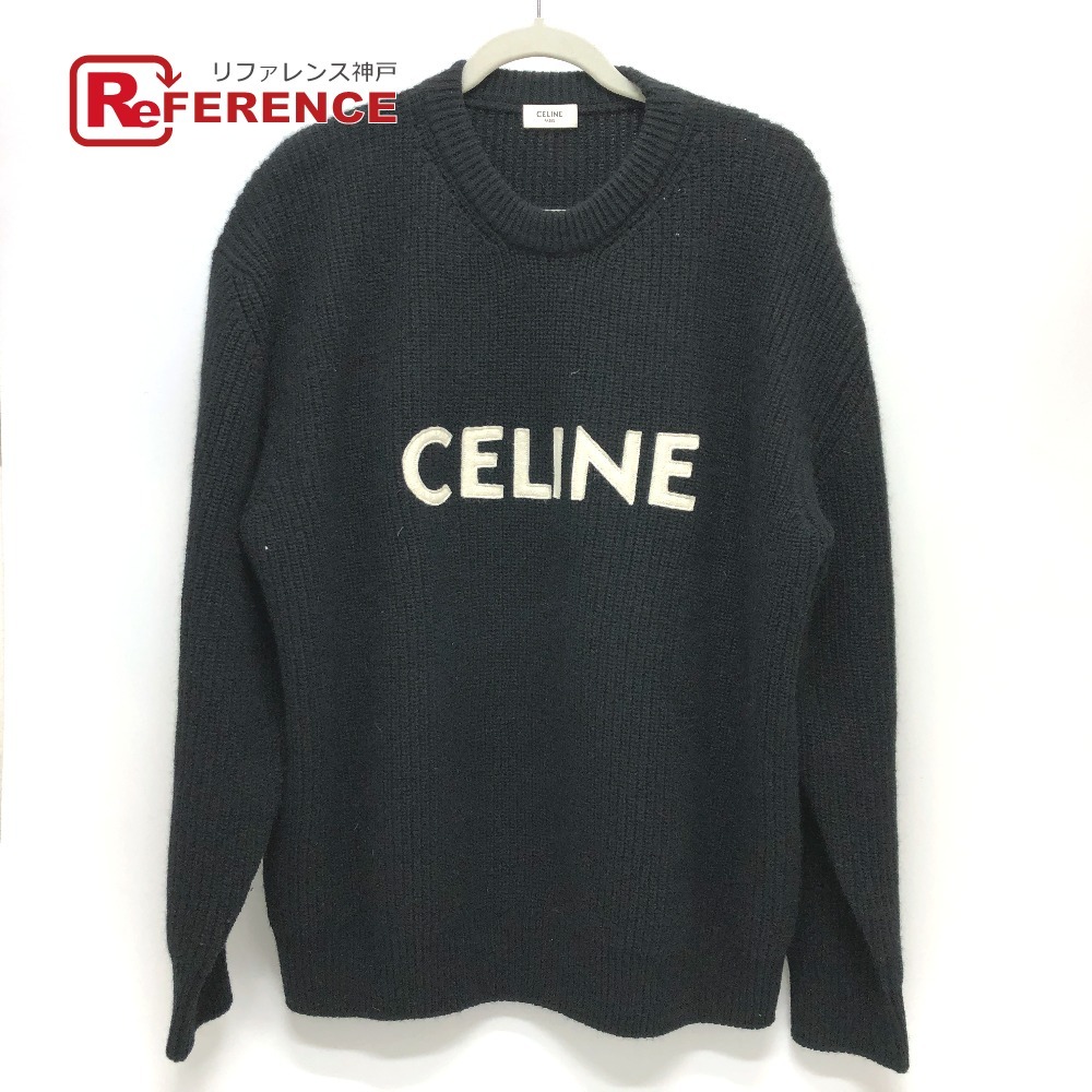 CELINE セリーヌ 2A19R205O エディ期 ロゴ パーカー ブラック メンズ【中古】_画像1