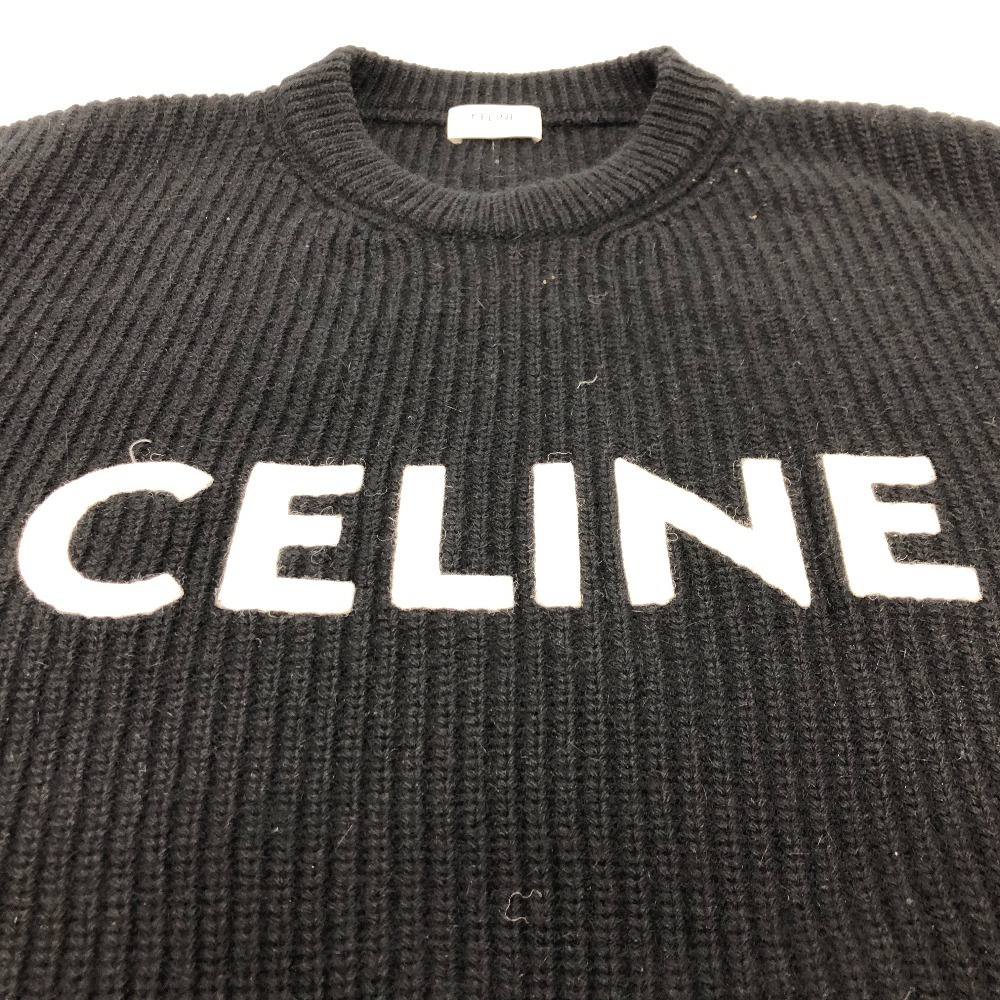 CELINE セリーヌ 2A19R205O エディ期 ロゴ パーカー ブラック メンズ【中古】_画像6