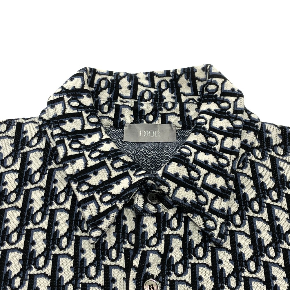 Dior Dior 023M550AT099 total pattern shell button ob leak long sleeve shirt navy / gray men's [ used ]