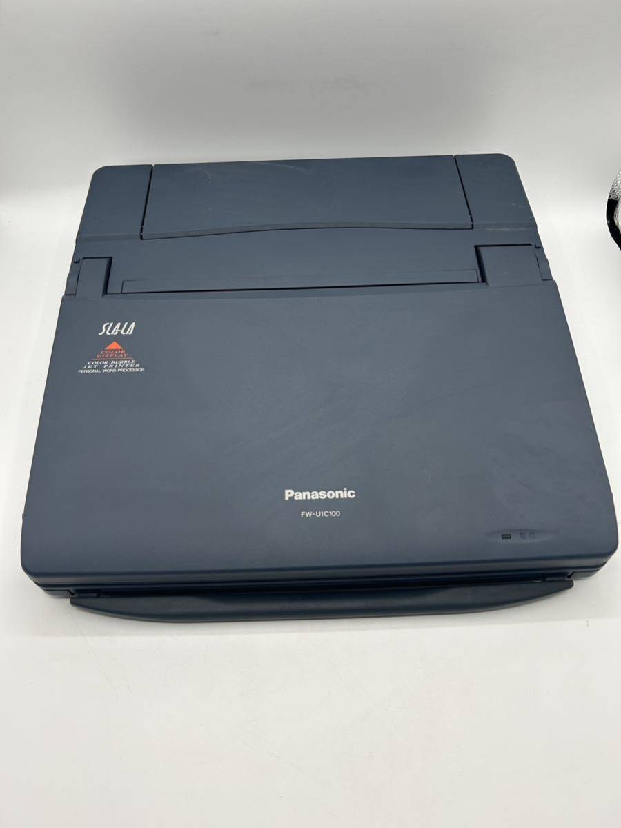 【中古】 Panasonic パナソニック SLALA スララ ワープロ ワードプロセッサー FW-U1C100 電源ケーブル付き （通電確認済み）_画像1