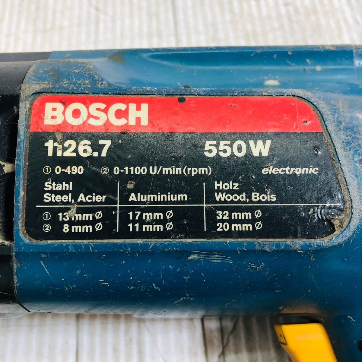 ★☆BOSCH ボッシュ 電動ドリル 1126.7 550W 電気 電動 工具 道具 大工道具 DIY 動作確認済み E☆★_画像6