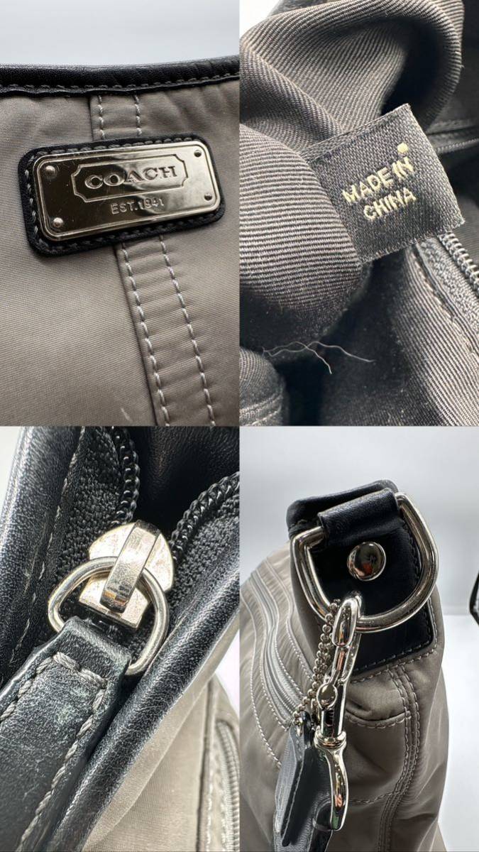 ★ COACH / コーチ ショルダーバッグ F77152 ナイロン グレー系 ブランド 中古品 0204NA_画像6