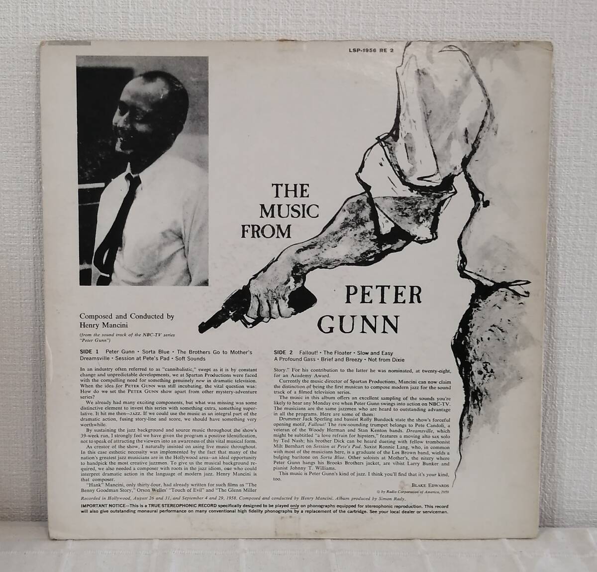 映LP★ HENRY MANCINI THE MUSIC FROM PETER GUNN US盤LSP-1956 ヘンリー・マンシーニ ピーター・ガンの画像2