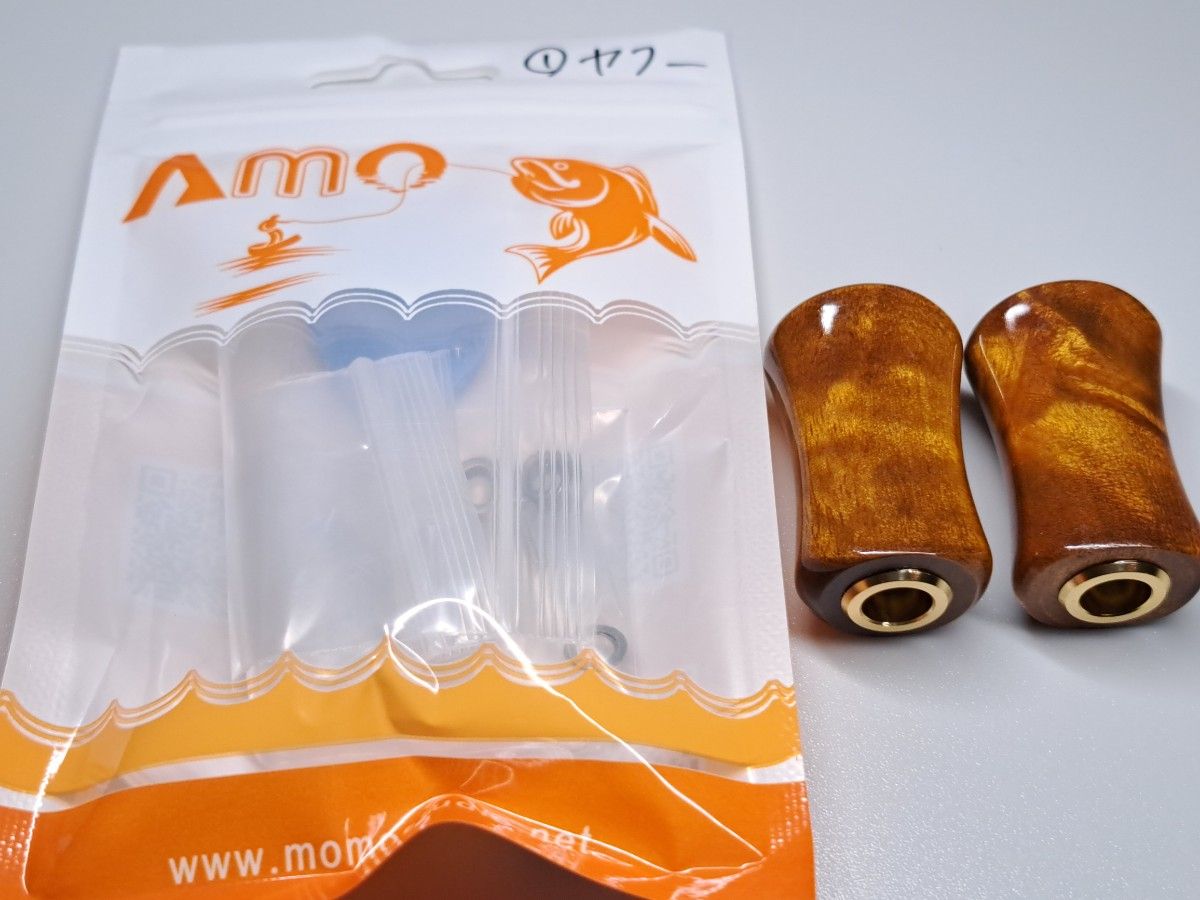 ①ウッドノブ 平型 木製/ゴールド 2個セット ダイワSタイプ ①ウッドノブ 平型 木製/ゴールド 2個セット ダイワSタイプ