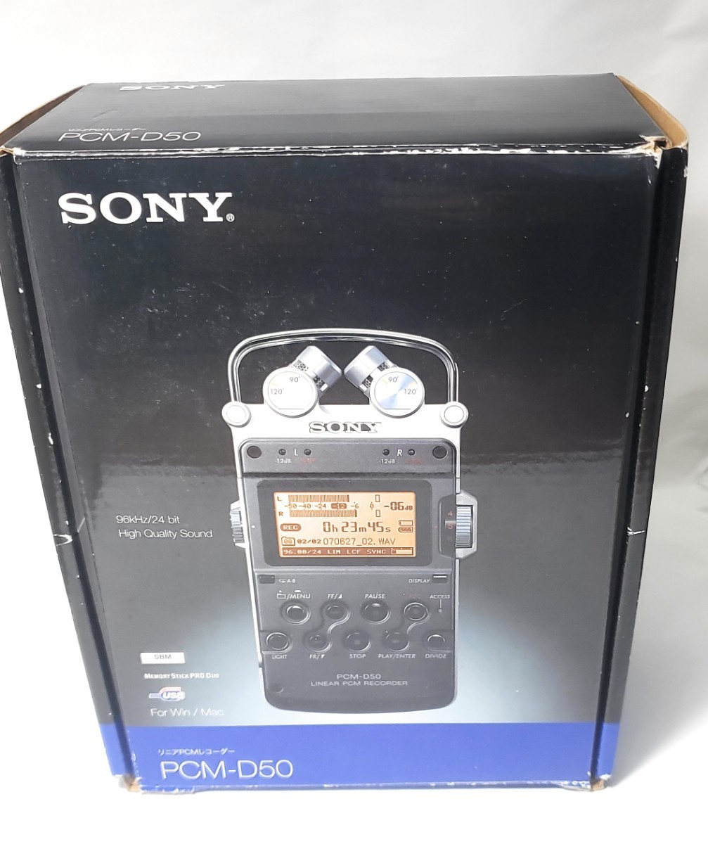 【美品】SONY ハイレゾ (96kHz/24bit) 録音対応 リニア PCM レコーダー PCM-D50 外観 新品級 PCM D50 ソニー ハイレゾ録音 付属品完備_画像1