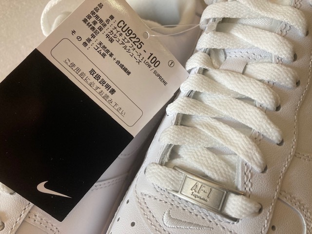 新品未使用☆国内正規品☆26.5cm☆シュプリーム ナイキ エアフォース1白☆Supreme Nike Air Force1 White☆CU9225-100☆2020年3月_画像3