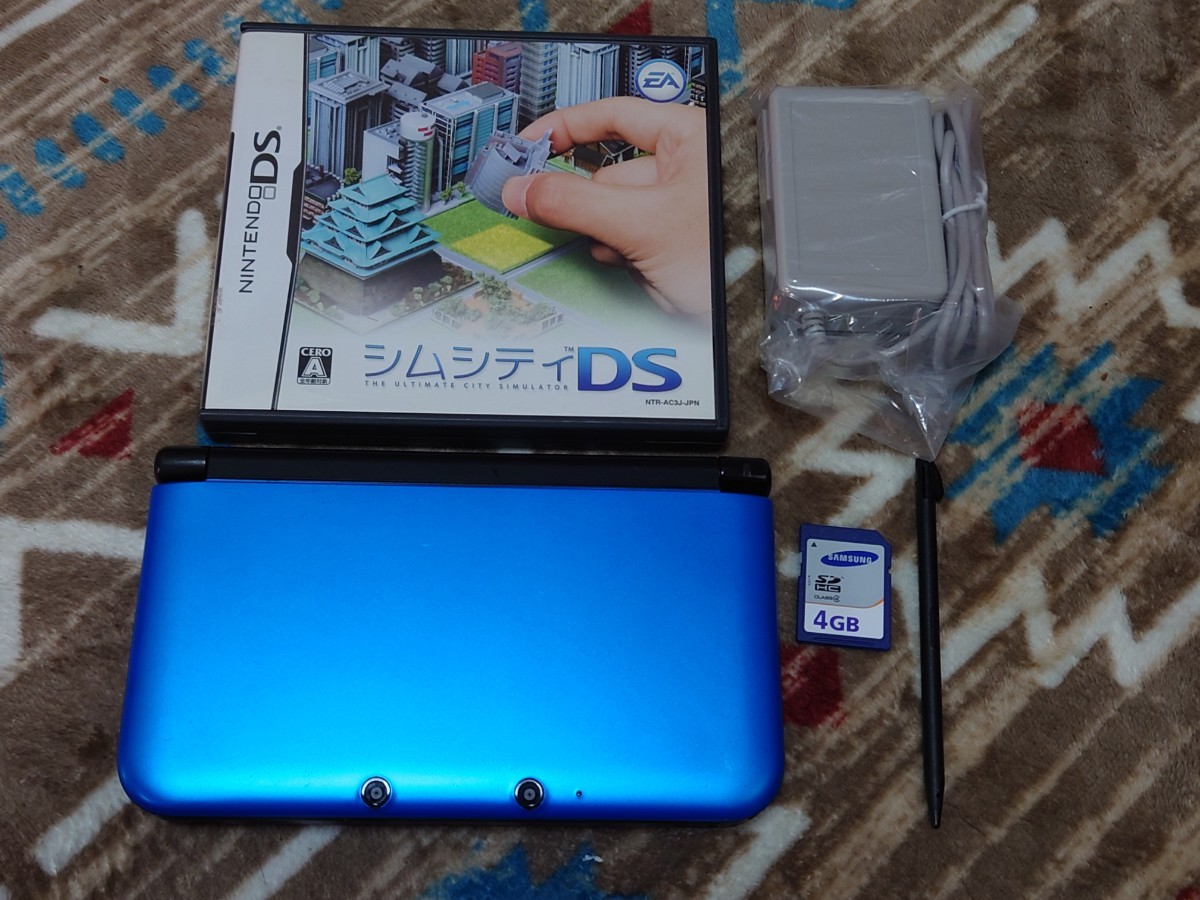 3DS LL 本体 充電器 タッチペン SDカード シムシティ