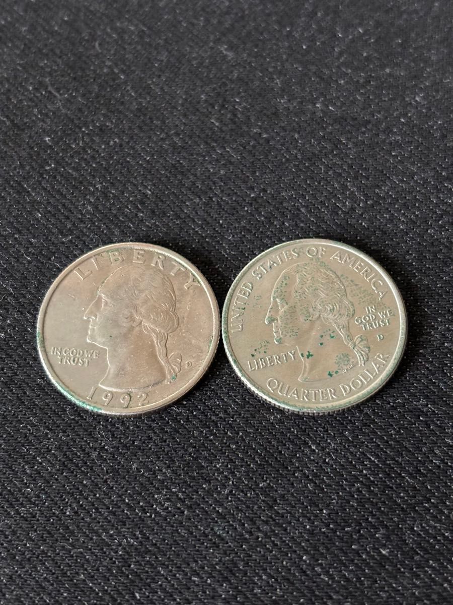 アメリカ　外貨　コイン　25セント　クオーターダラー　2枚  ハーフダラー