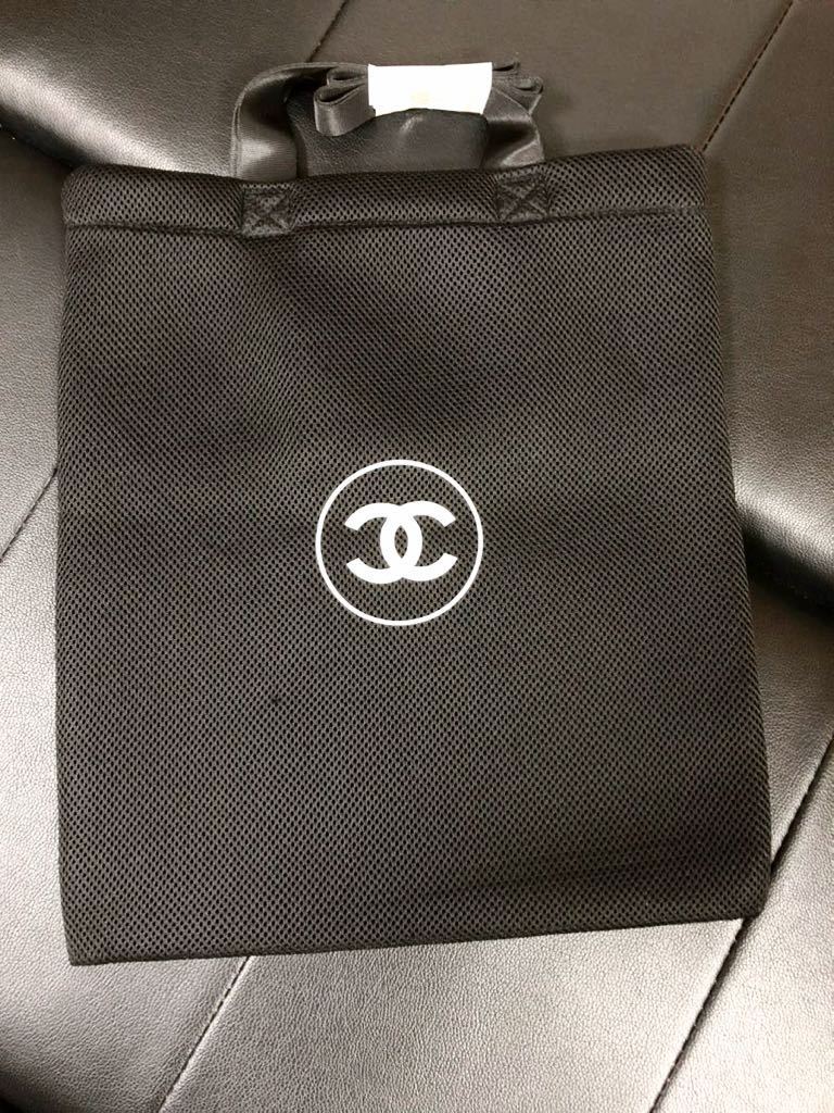 新品　CHANEL シャネル ノベルティ メッシュ トート バッグ ブラック 2_画像2