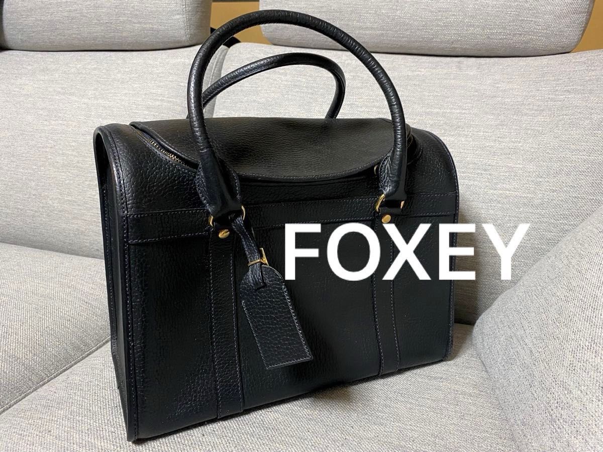 希少品 FOXEY フォクシー 型押しレザー 本革 ボストンバッグ 希少品 FOXEY フォクシー 型押しレザー 本革 ボストンバッグ
