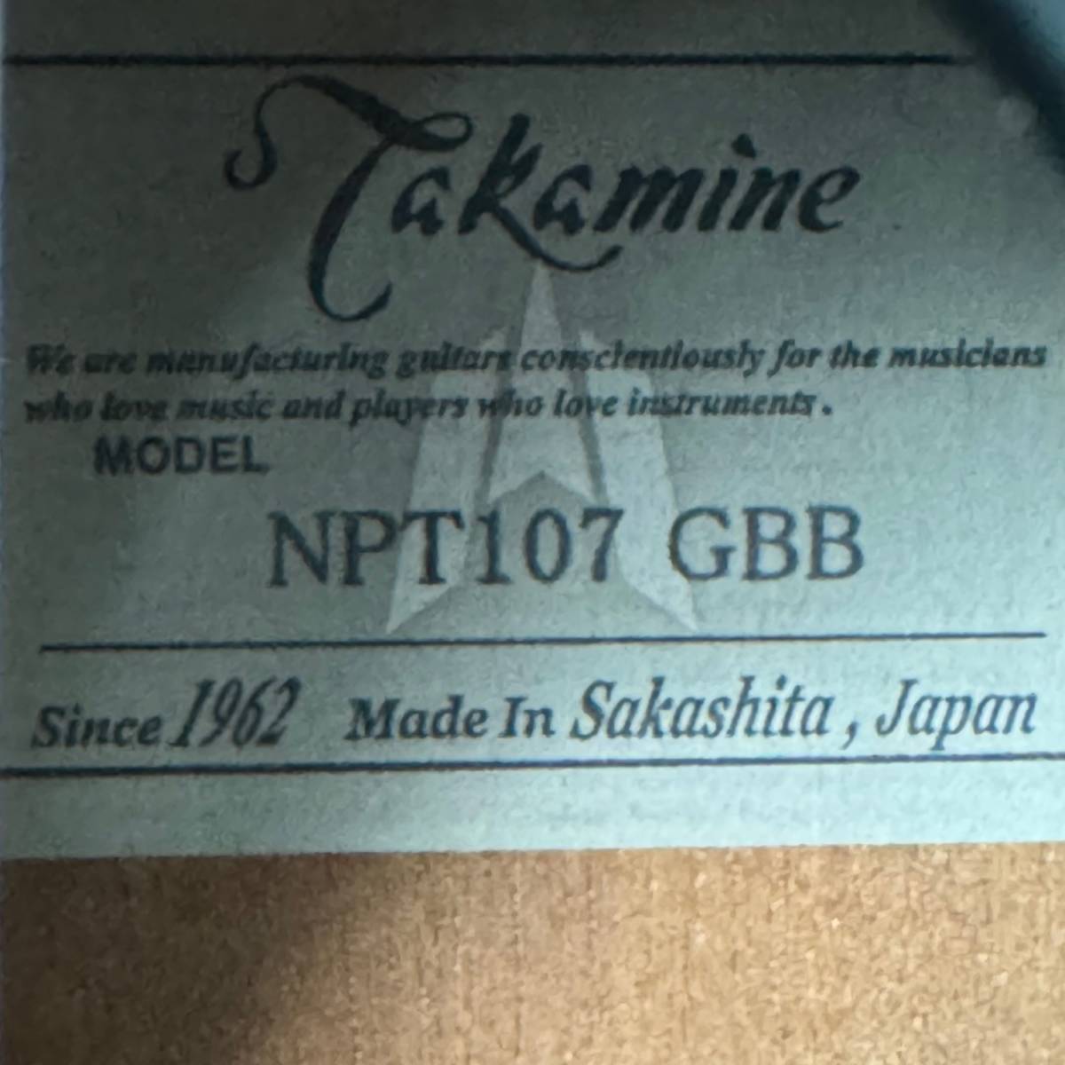 美品 Takamine NPT107 GBB エレアコ アコースティックギター タカミネ_画像6