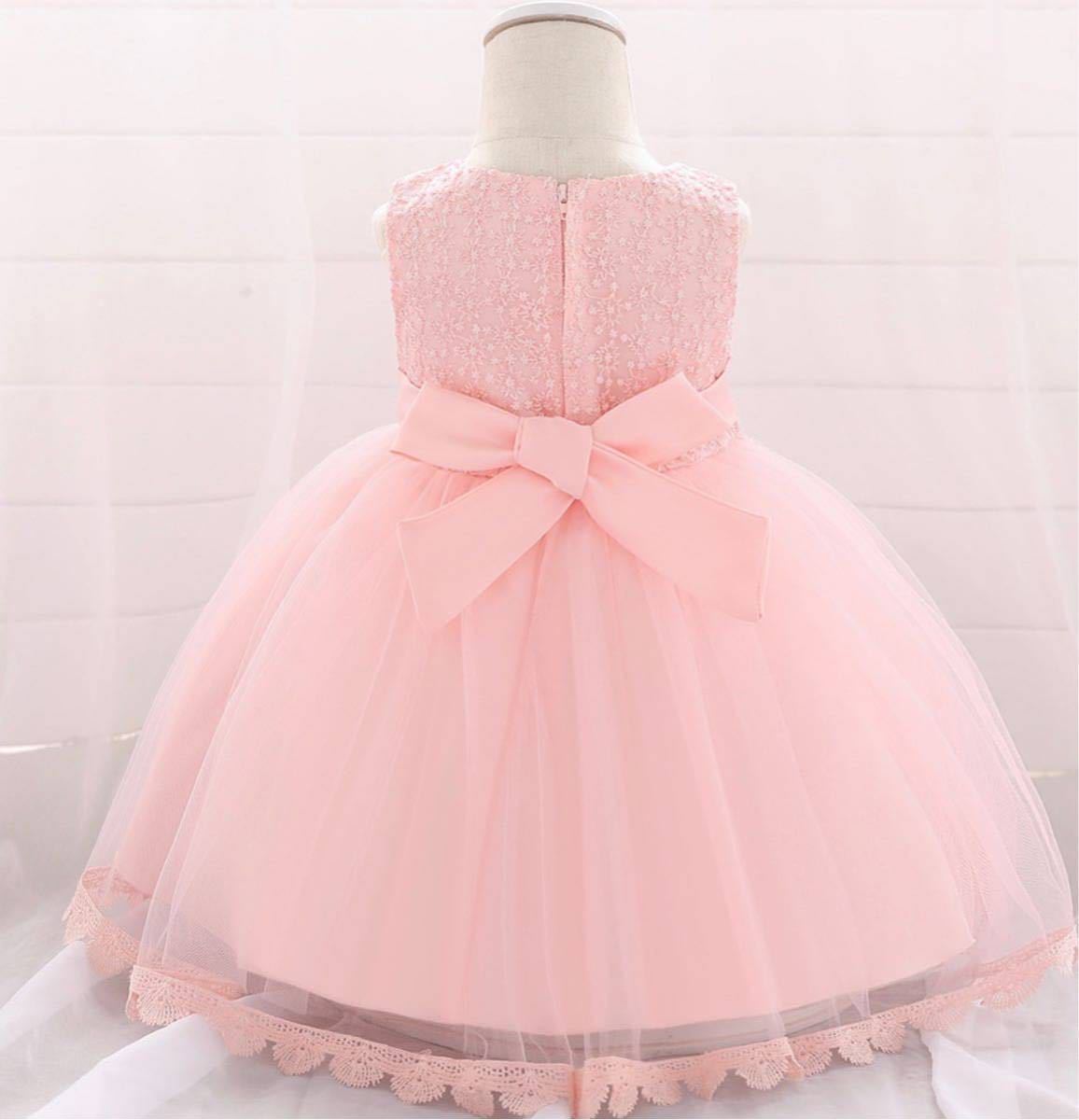 [90. розовый ] новый товар девочка baby платье для торжеств вышивка One-piece новорожденный платье .. три . половина день рождения свадьба ребенок платье . день рождения 100 день 