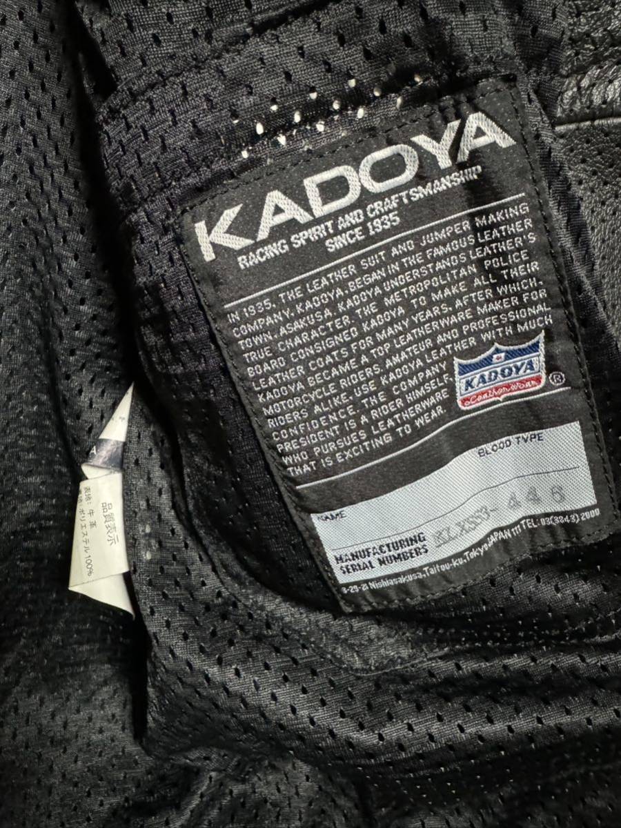 KADOYA カドヤ 本革 2way ブラックホース パンチング レザージャケット Lサイズ_画像10