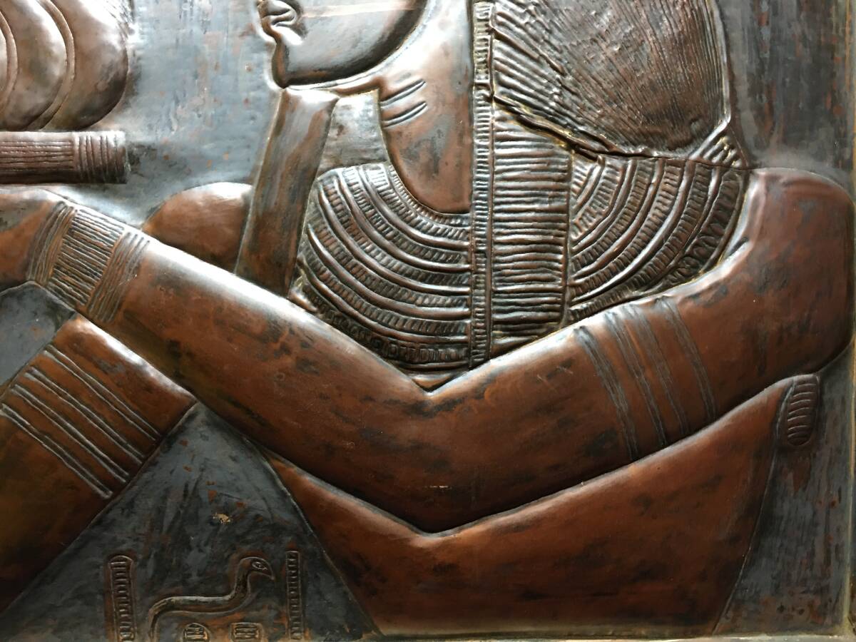 神秘の国 黄金色の女神 神々 古代エジプト 大型 銅レリーフ 銅板 神秘の国 黄金色の女神 神々 古代エジプト 大型 銅レリーフ 銅板