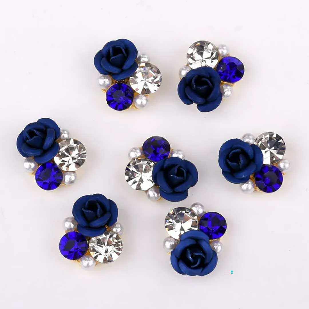 [ Sky blue ] Nailparts rose rose 10 piece entering all 4 color deco rhinestone decoration pretty stylish .. Korea 